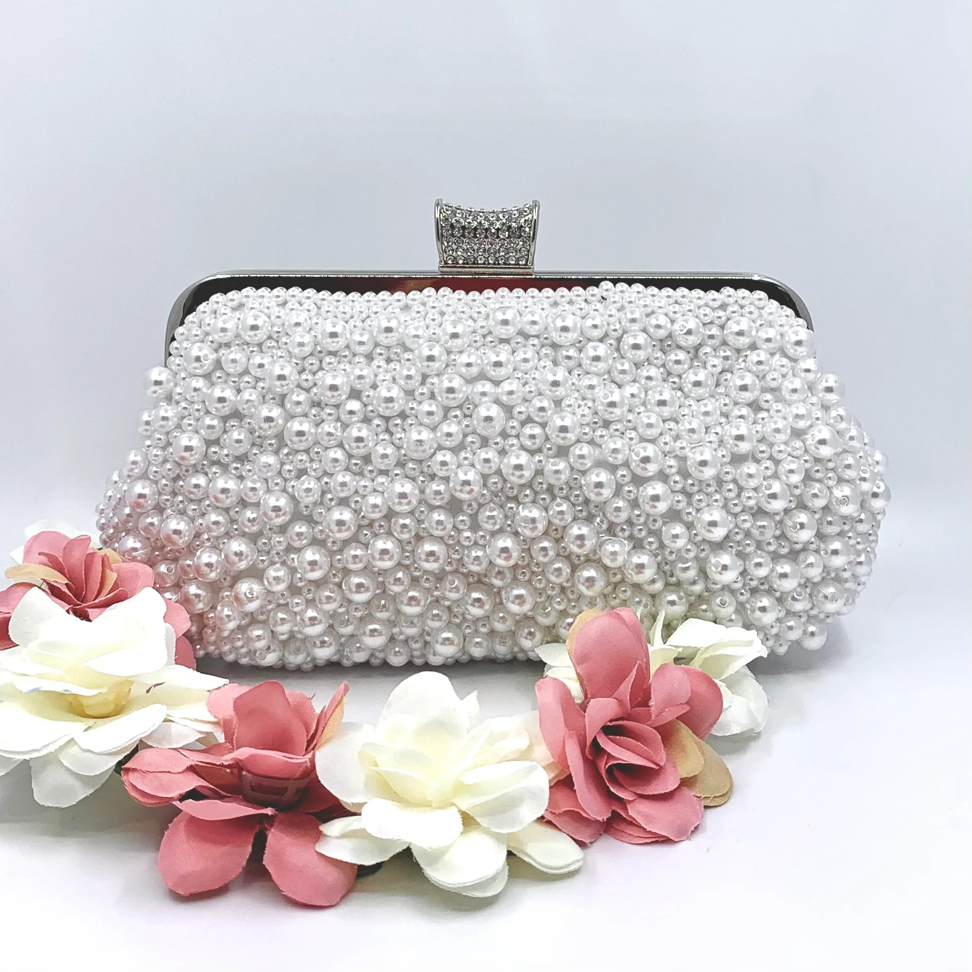Penney Pearl Clutch - Elegant Women's Evening Bag with Shimmering Pearls for Parties, Weddings & Special Occasions | Perfect Prom, Cocktail & Formal Event Accessory