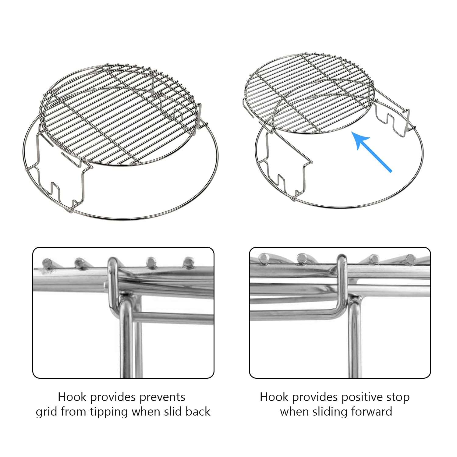Big Green Egg Large 5-Piece Replacement Kit - 304 Stainless Steel Eggspander Rack, Conveggtor Basket & Removable Cooking System | Perfect for Grilling, Smoking & Outdoor Cooking