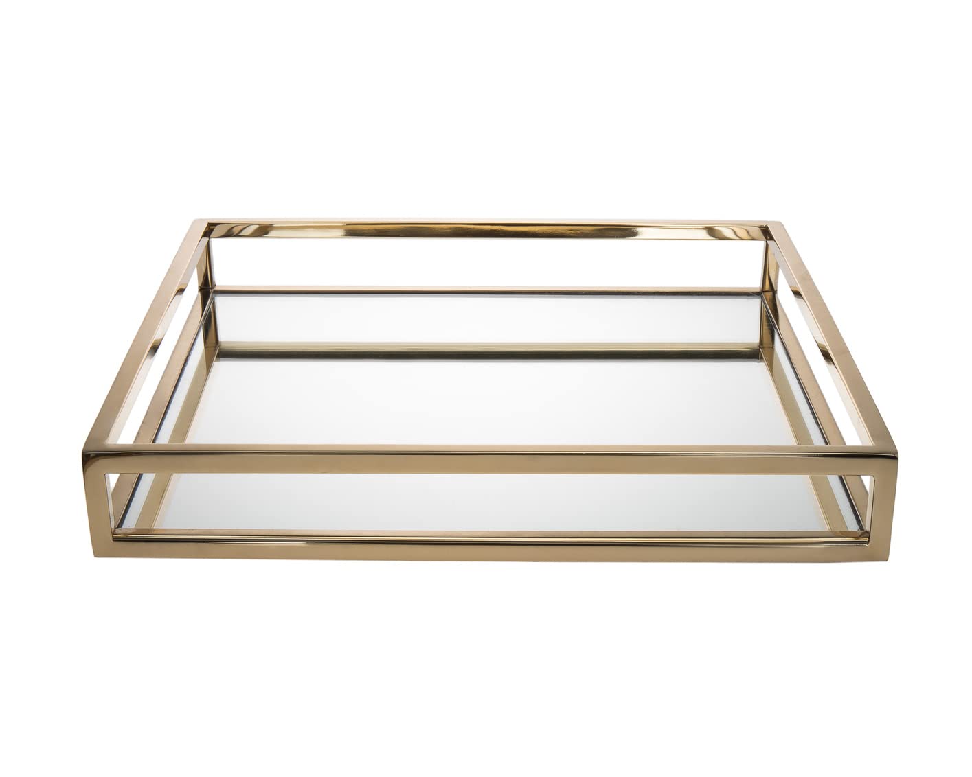 Godinger Decorative Vanity Tray - Gold Square Perfume & Jewelry Organizer, 10