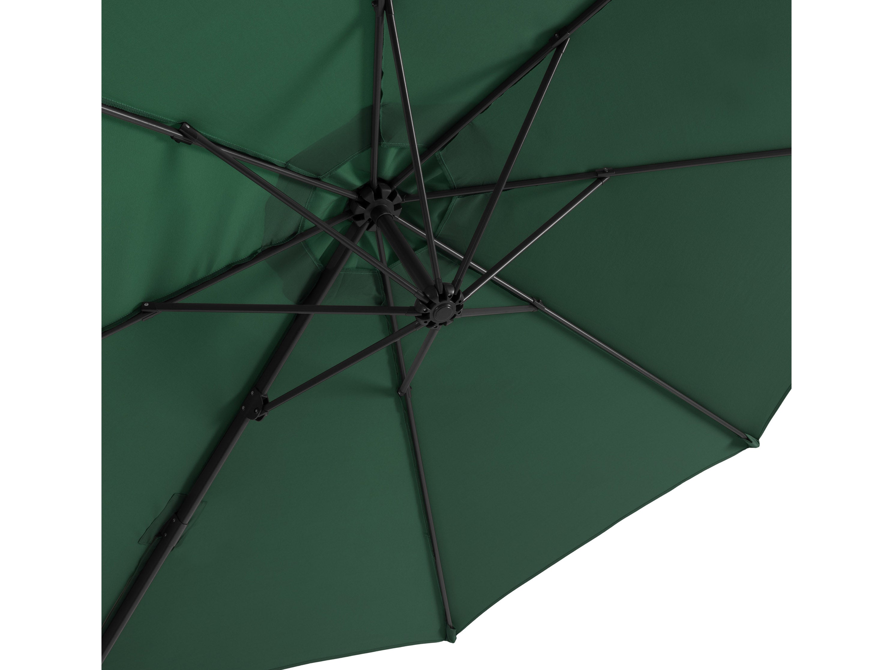 9.5ft Offset Patio Umbrella with 360 Degree Rotation - Dark Green Outdoor Cantilever Umbrella for Poolside, Garden, and Patio Shade