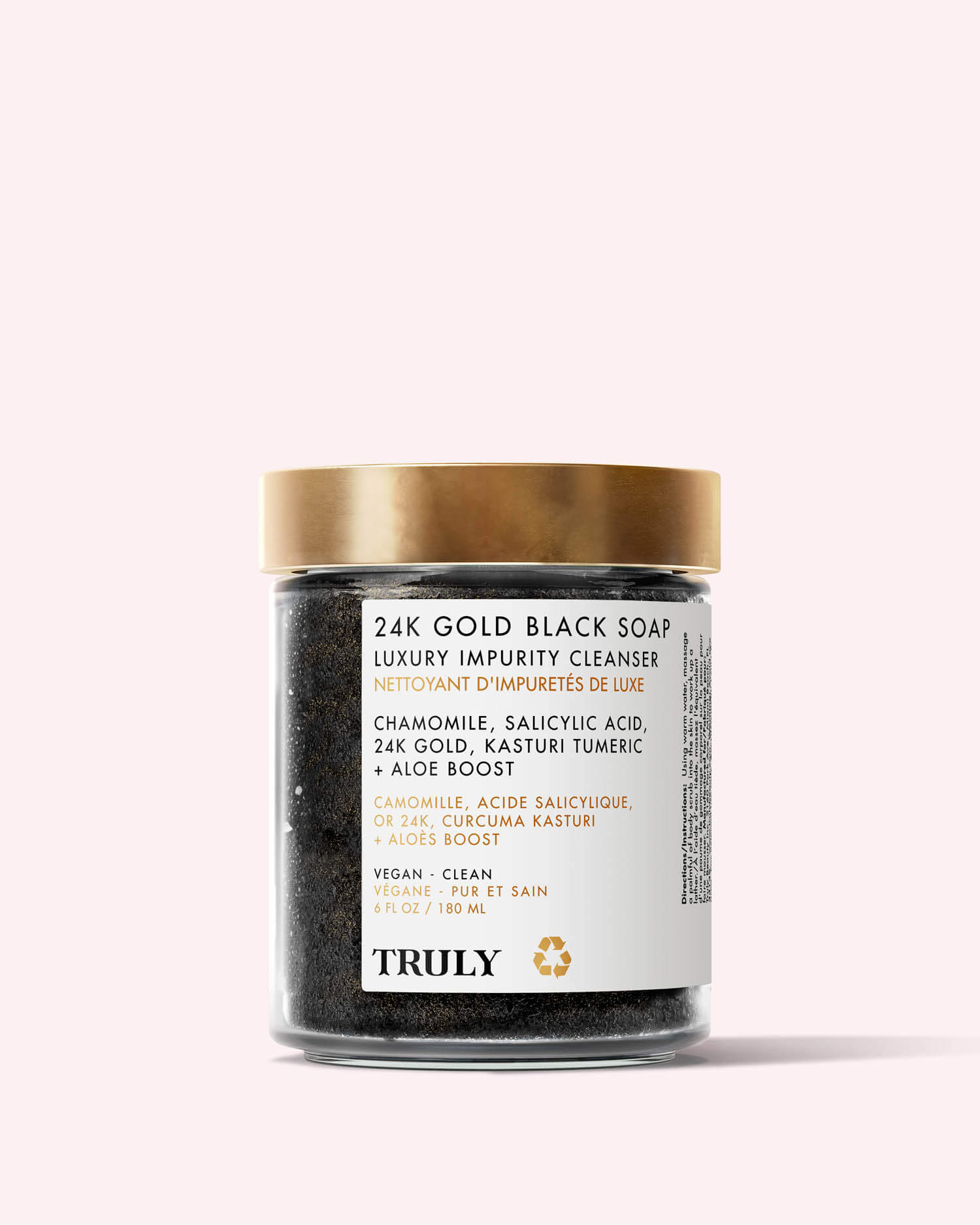 24K Gold Black Soap - Luxury Facial Cleanser for Acne & Blackhead Removal - Deep Cleansing & Skin Brightening for All Skin Types - Perfect for Daily Skincare Routine & Spa Treatments