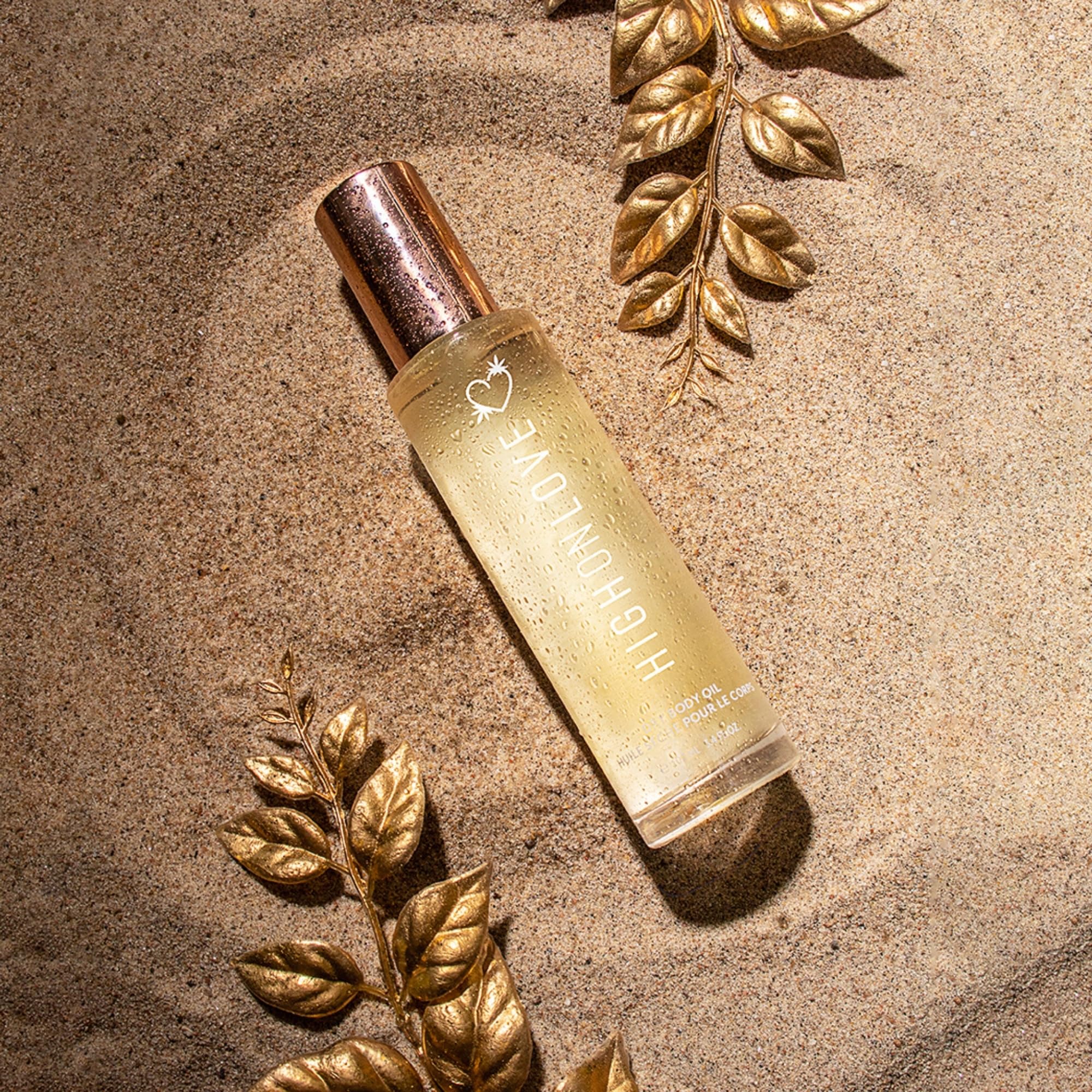 HIGHONLOVE 100% Natural Hemp Dry Body Oil Spray with Rose - Premium Moisturizing & Glowing Skin Care (100ml) - Perfect for Dry Skin, Post-Shower Hydration & Daily Body Care Routine