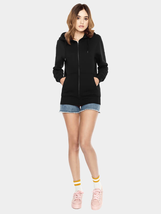 Women's Organic Cotton Zip-Up Hoodie for Yoga & Lounge - Comfortable & Eco-Friendly Yoga Studio Wear for Women