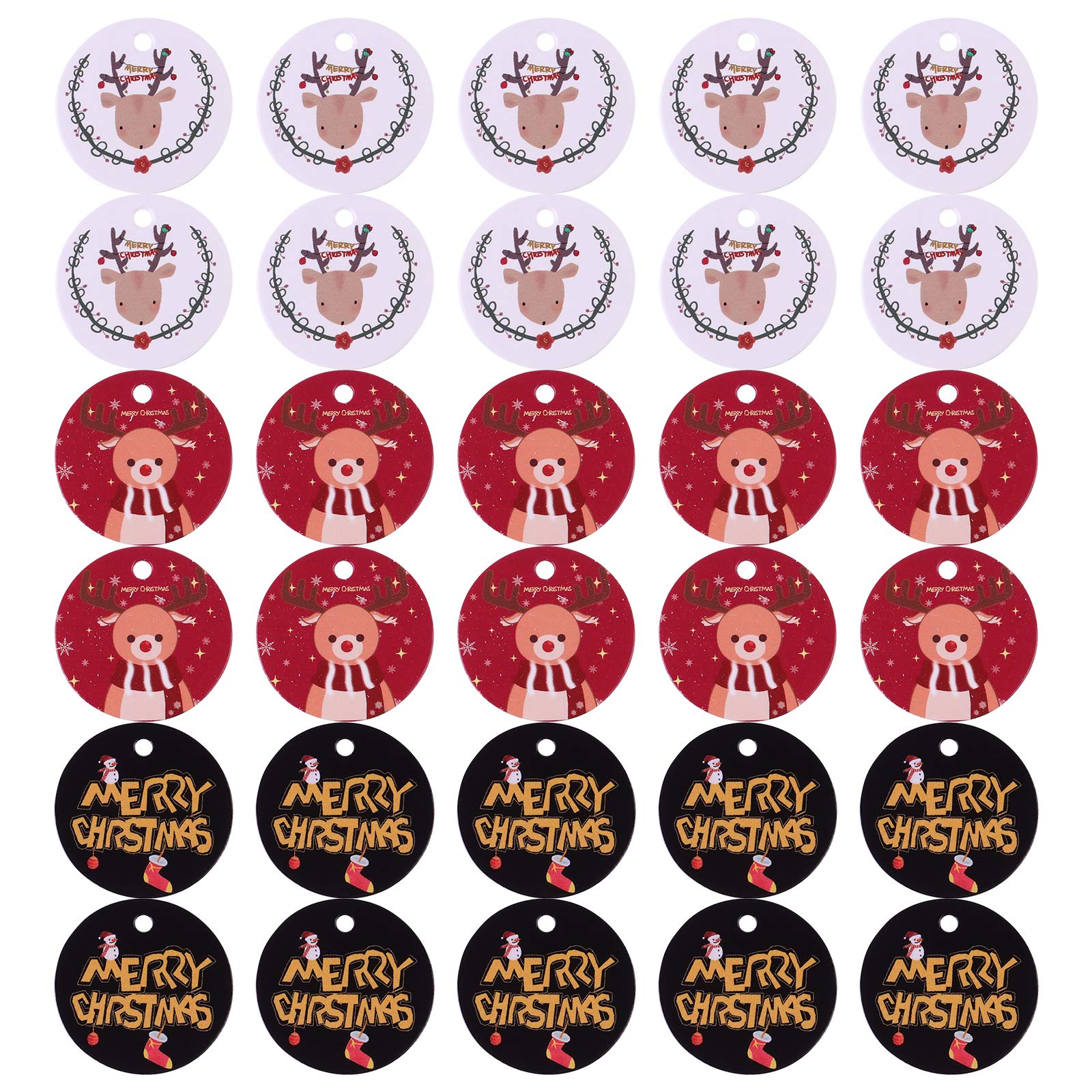 DOITOOL 300pcs Christmas Gift Tags & Wrapping Ornaments - Xmas Hanging Labels for Holiday Decorations, Tree Decor, Present Wrapping & Party Favors