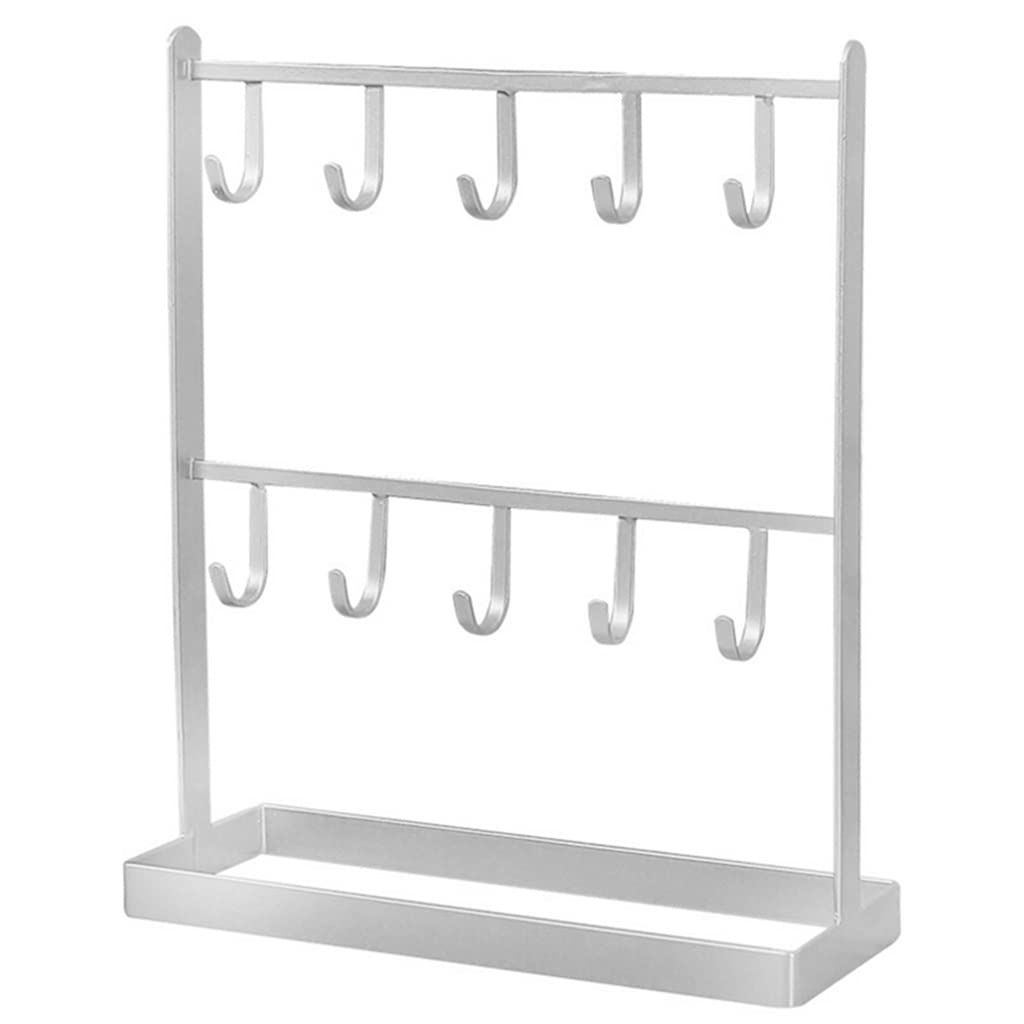 White Jewelry Organizer Stand - 24x20.5x7.5cm Tabletop Earring Holder, Necklace & Ring Display Shelf for Bedroom, Bathroom, Dressing Room - Perfect for Jewelry Storage & Decoration