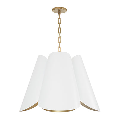 Elegant Mave Pendant Light in White & Brass - Perfect for Dining Room, Bedroom, or Entryway Lighting