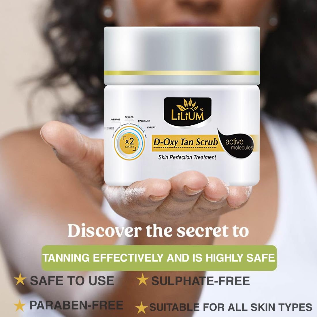 Lilium D Oxy Tan Scrub 40g – Exfoliating Face & Body Scrub for Tan Removal, Brightens Skin & Reduces Acne Marks – Kojic Acid & Milk Formula to Repair UV Damage – Paraben, Peroxide & Sulfate Free – 100% Vegan & Dermatologist Tested – For Men & Women – Perfect for Post-Sun Care & Daily Skin Brightening Routine