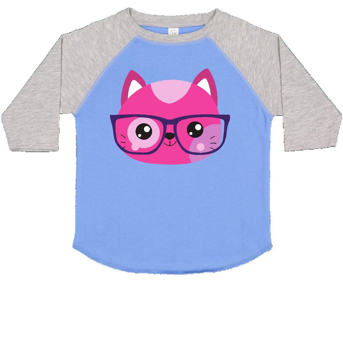Hipster Cat with Glasses Graphic Toddler T-Shirt - Cute Kitten Design for Boys & Girls - Perfect for Playdates, Daycare & Family Photos