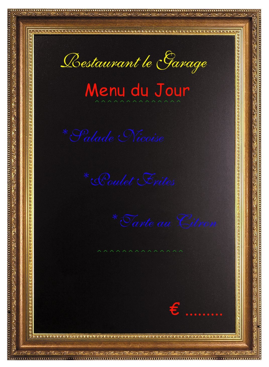 WBC-G-85 Gold Chalkboard 85x65x5cm - Multi-Color Dry Erase Board for Home, Office & Classroom - Perfect for Notes, Reminders & Creative Writing