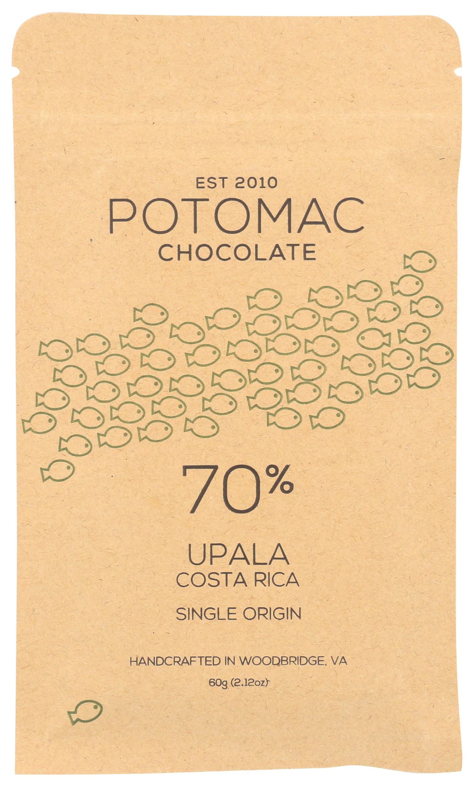 Premium POTOMAC CHOCOLATE Bar - 70% Dark Chocolate, 2.12 OZ - Rich & Smooth Gourmet Chocolate for Gifts, Baking & Healthy Snacking