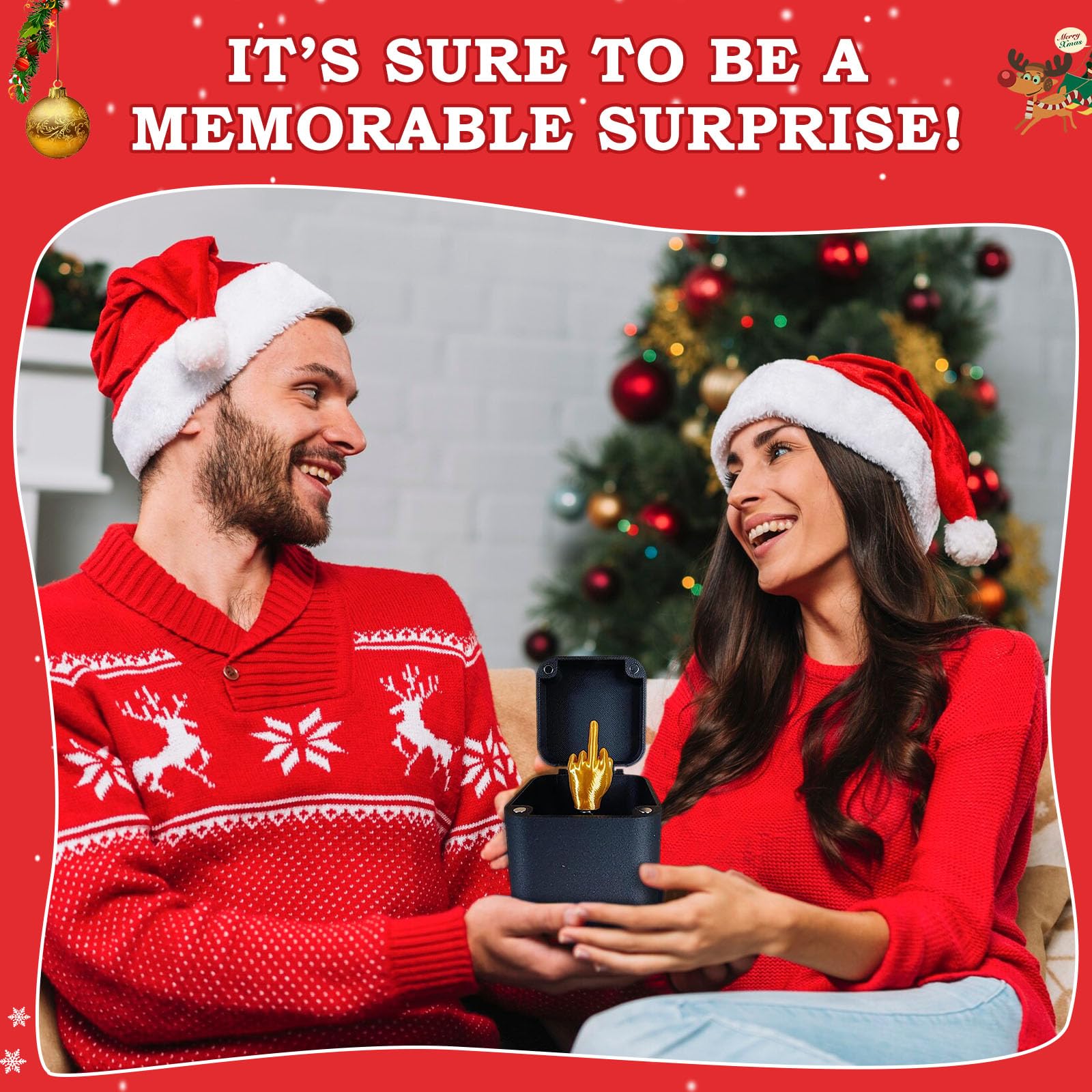 Funny Middle Finger in a Box - Hilarious Gag Gift for Christmas, Birthday & Office Pranks | Pop-Up Surprise Gift Box for Desk Decor & Practical Jokes | Perfect for White Elephant Parties, Coworker Gifts & Stress Relief
