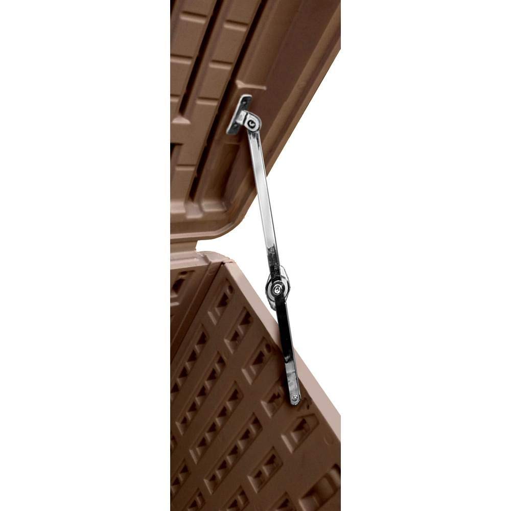 Plastic Development Group 105 Gallon Outdoor Storage Deck Box with Soft Closure - Java Brown - Perfect for Patio, Garden, and Backyard Organization
