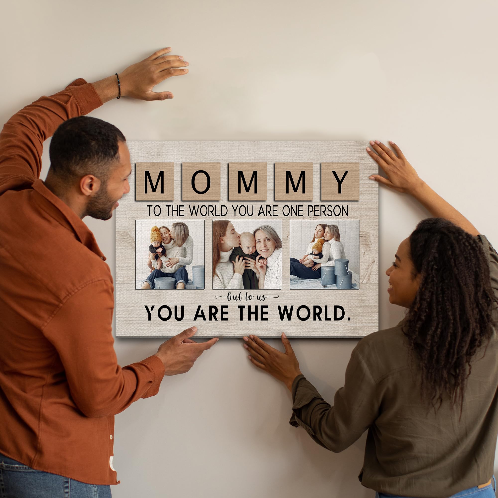 **Personalized Mother's Day & Birthday Gifts for Mom - Custom Photo Canvas with Names - Thoughtful Present from Daughter or Son - Perfect for Home Decor, Wall Art, and Special Occasions**