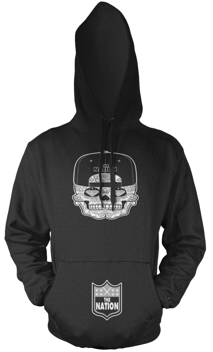 Black Sugar Skull Hoodie - Gothic Halloween Sweatshirt for Men & Women | Perfect for Costume Parties, Day of the Dead Celebrations & Streetwear Fashion
