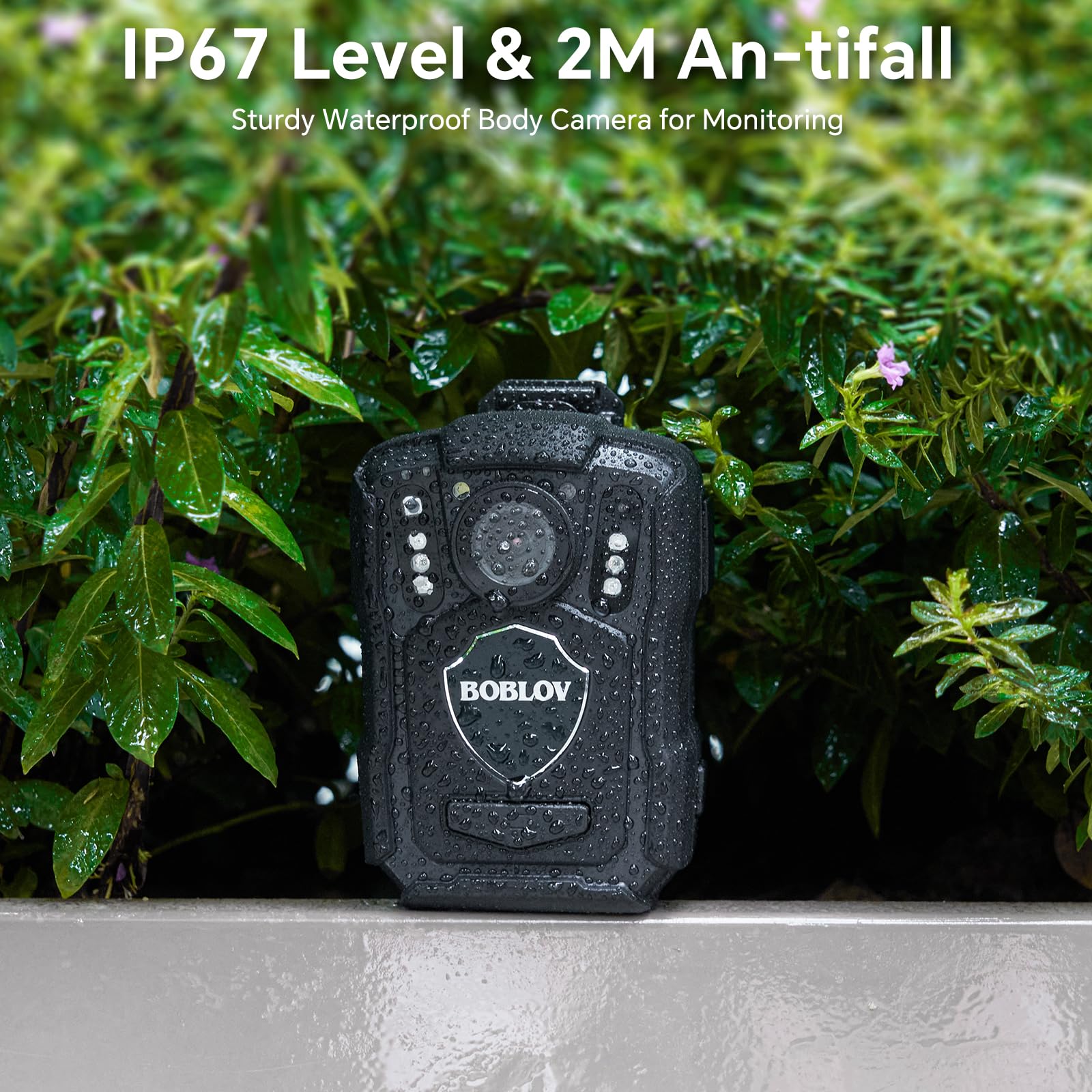 BOBLOV M5 2K HD Police Body Camera - 128GB Law Enforcement Bodycam with 12-Hour 4200mAh Battery, IP67 Waterproof & 2M Drop Proof - Ideal for Security Patrols, Evidence Collection & Law Enforcement Operations