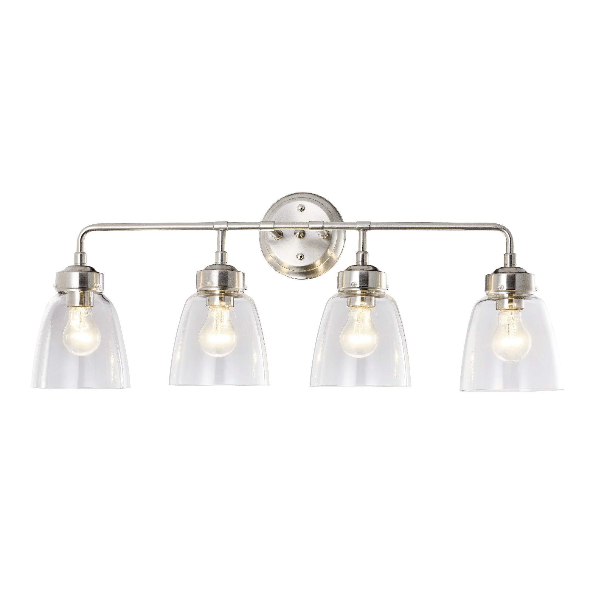 Helena Bathroom Vanity Light Fixture in Satin Nickel Finish - Perfect for Modern Bathroom and Vanity Lighting Upgrade