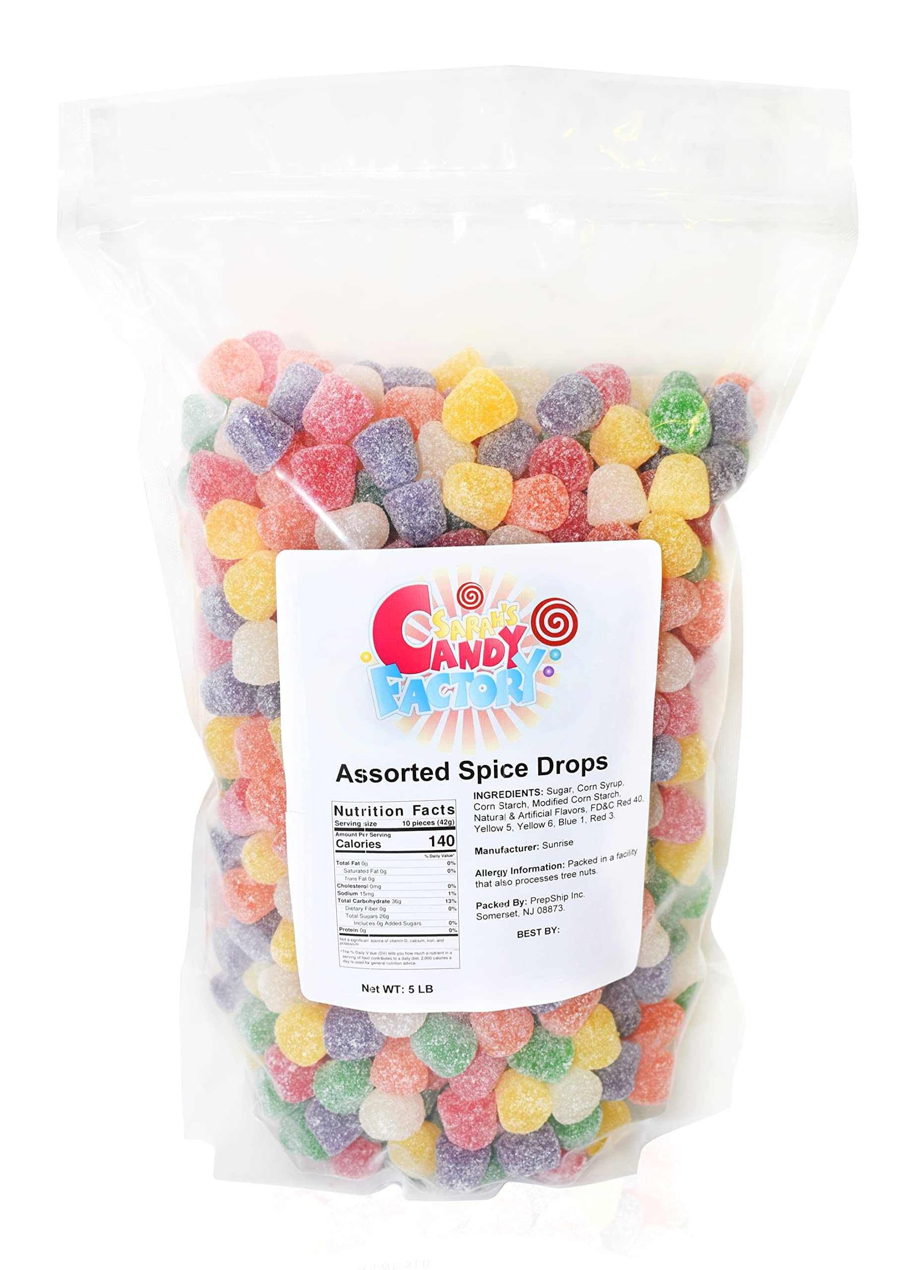 Sarah's Candy Factory Assorted Spice Drops - 5 Lbs Bulk Bag | Soft & Chewy Candy for Baking, Parties & Holiday Treats | Perfect for Candy Buffets, Gift Baskets & DIY Desserts