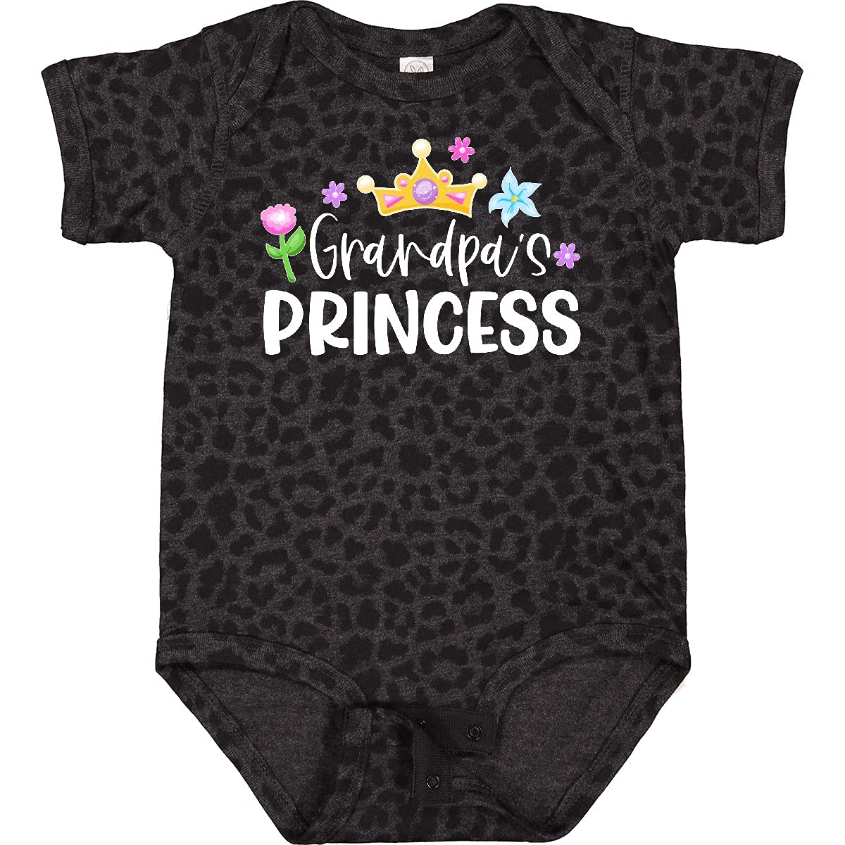 Grandpa's Princess Baby Bodysuit with Floral Crown | Cute Infant Outfit