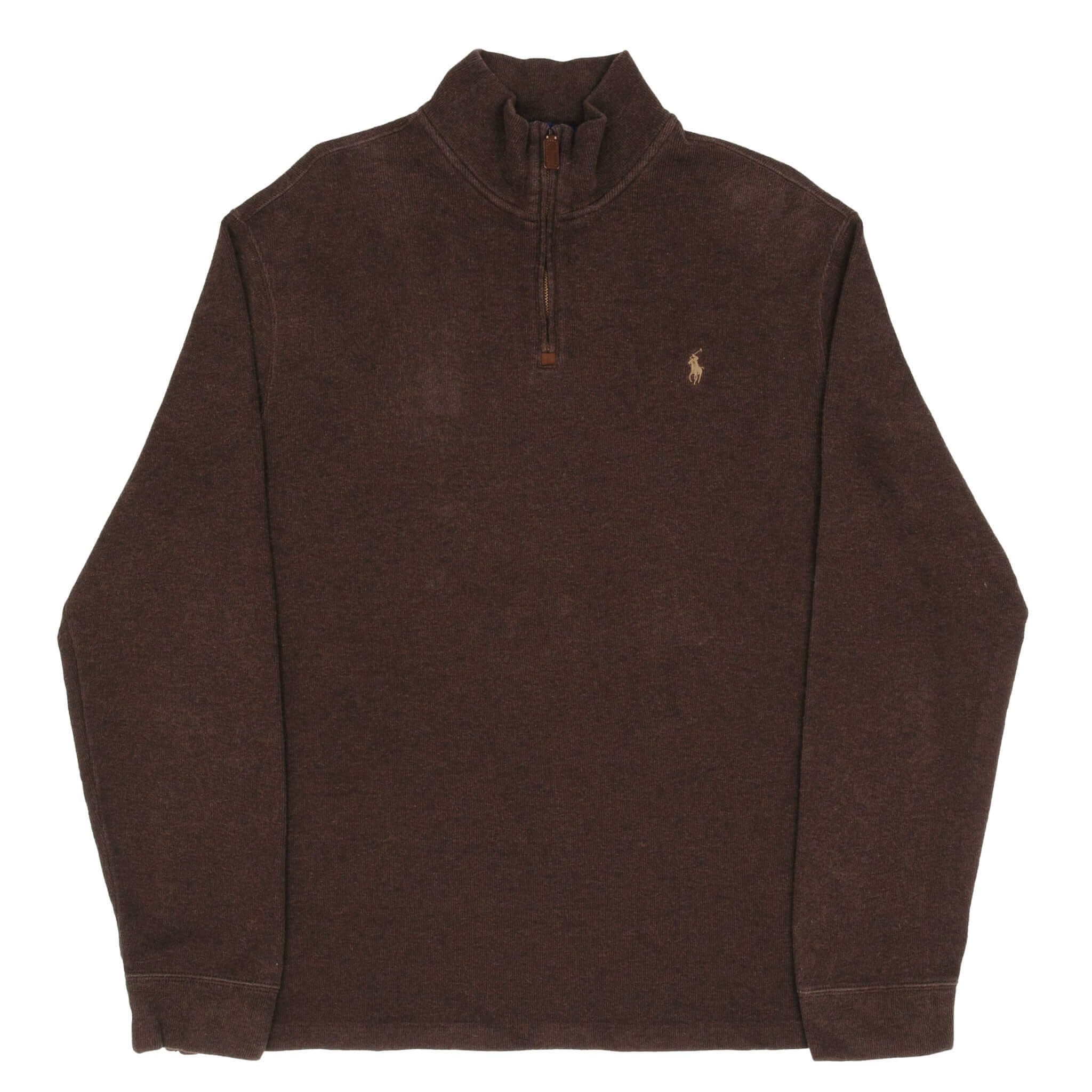 Polo Ralph Lauren Brown Quarter Zip Sweater for Men - Size XL | Casual & Comfortable Pullover for Fall & Winter Outfits