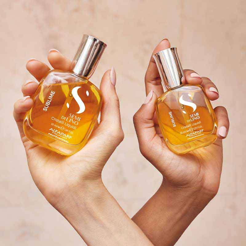 Alfaparf Semi Di Lino Sublime Crystalli Liquidi The Original Hair Oil - Lightweight Hair Treatment for Shine & Frizz Control - Perfect for Daily Styling & Heat Protection