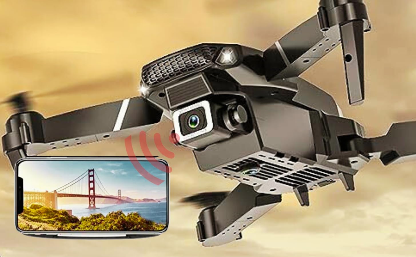 VEZIMON® 4K Wi-Fi Camera Drone with Dual Battery - Foldable RC Quadcopter for Adults & Kids, Remote & App Controlled, Black or Gray - Perfect for Aerial Photography, Travel Adventures & Outdoor Fun