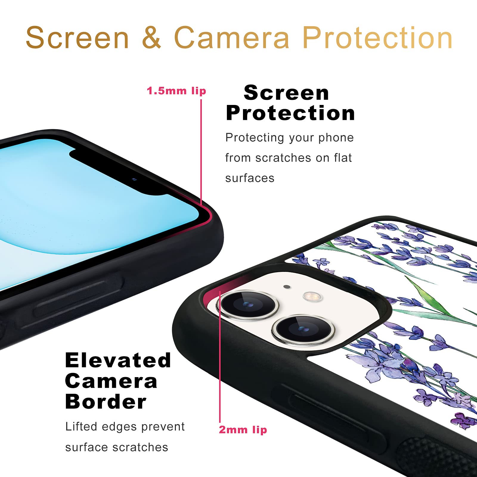 Shockproof Cute Butterfly Lavender Phone Case for iPhone 11 - 6.1 Inch Protective Cover for Women & Girls | Trendy Purple Design | Perfect for Everyday Use, Travel & Gift Giving