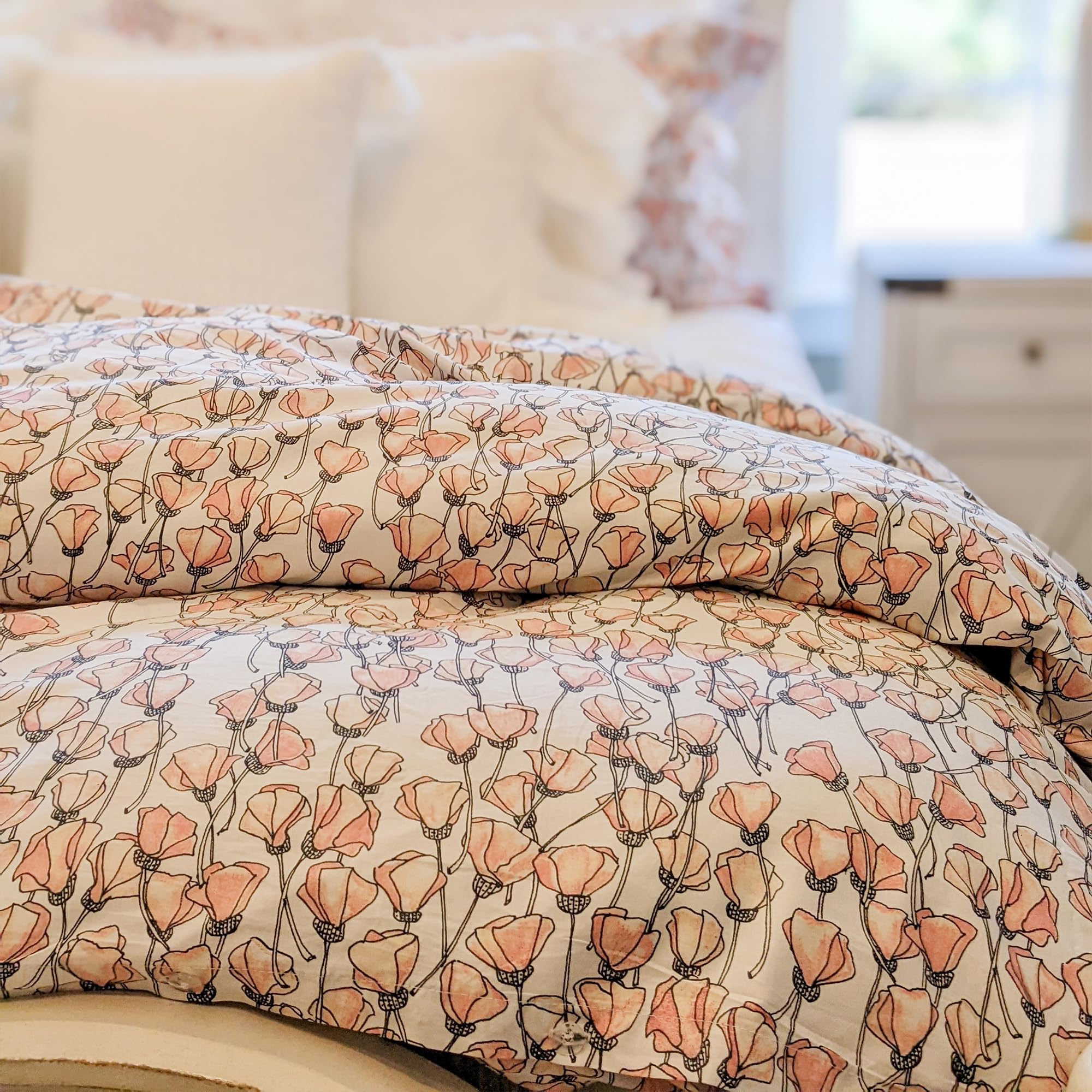 Southshore Fine Living 100% Cotton King Size Duvet Cover - 300 Thread Count Sateen Weave, Hotel Luxury Collection, California King Comforter Cover, Machine Washable Soft Fabric in Blush Pink - Perfect for Master Bedrooms & Guest Rooms