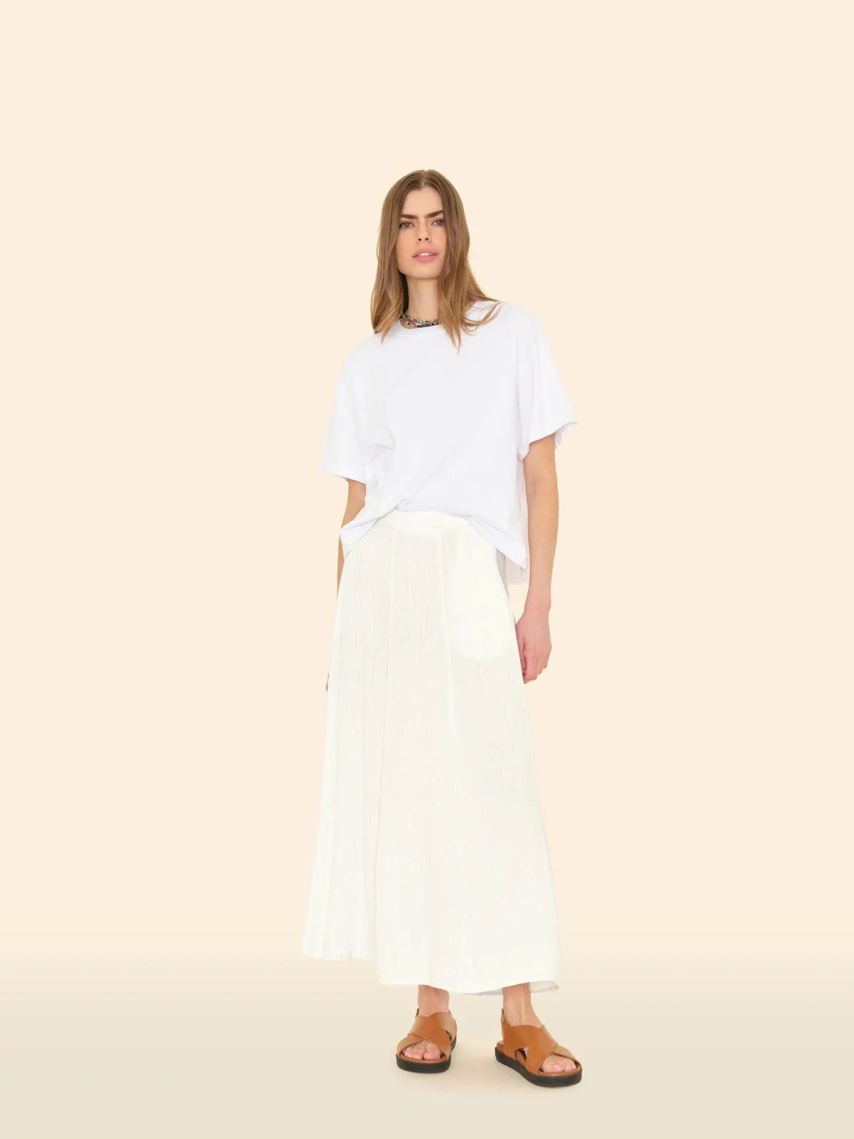 Deon Gauze Skirt for Women - Flowy White Summer Skirt | Boho Chic, Beach Cover Up, Casual Outfit, Vacation Dress