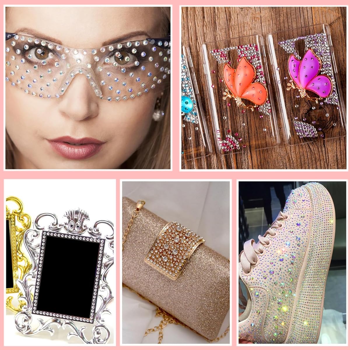 MAYCREATE® Rhinestone Face Stickers - 6 Sheets Pearl Nail Gems for Women | DIY Craft Stone Stickers | Glitter Face & Hair Decorations | Makeup, Nail Art, Scrapbooking Supplies | Perfect for Parties, Weddings, Photo Shoots & DIY Projects