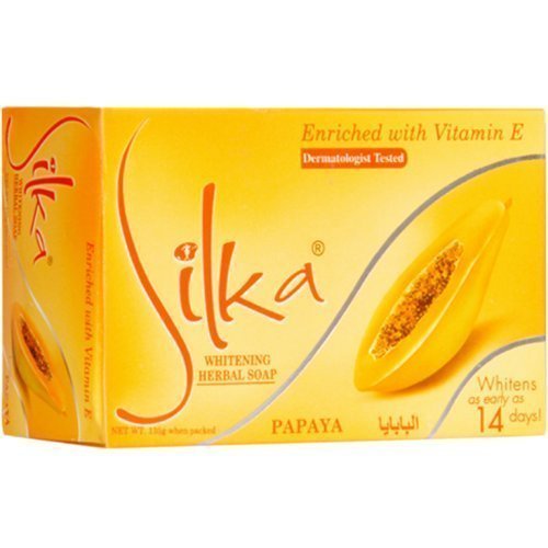 Silka Papaya Whitening Soap 135g (Pack of 2) - Brightens Skin & Reduces Dark Spots - Perfect for Daily Face & Body Cleansing