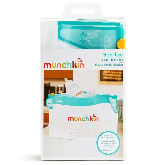 Microwave Sterilization Bags - 6 Pack | Reusable Steam Sanitizer for Baby Bottles, Pacifiers & Breast Pump Parts | Safe & Easy Microwave Sterilizing Solution