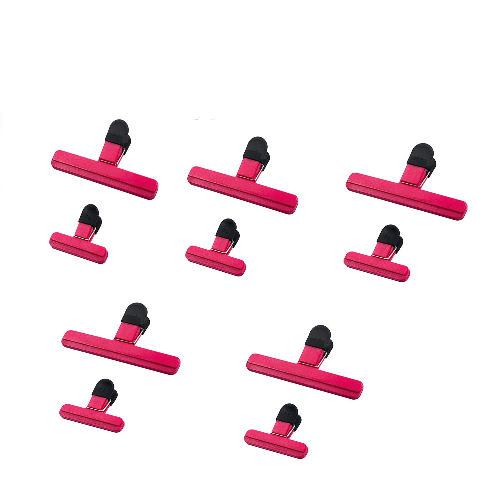 Heavy Duty Food Seal Clips 10-Pack with 5 Extra Large Bag Clips - Plastic Sealing Clips for Kitchen, Pantry & Storage - Red Canister Set for Snacks, Chips & Bulk Food Containers