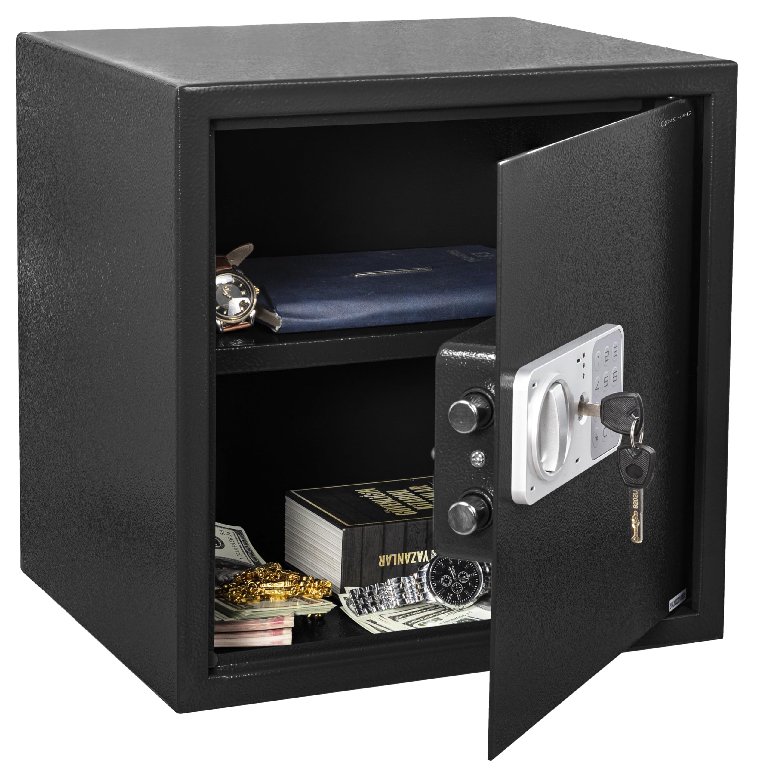 Genie Hand Time Lock Safe with Weekly/Daily Timer - B-Class Security Lock & Anti-Bounce Technology - Perfect for Home, Office, and Retail Cash Management