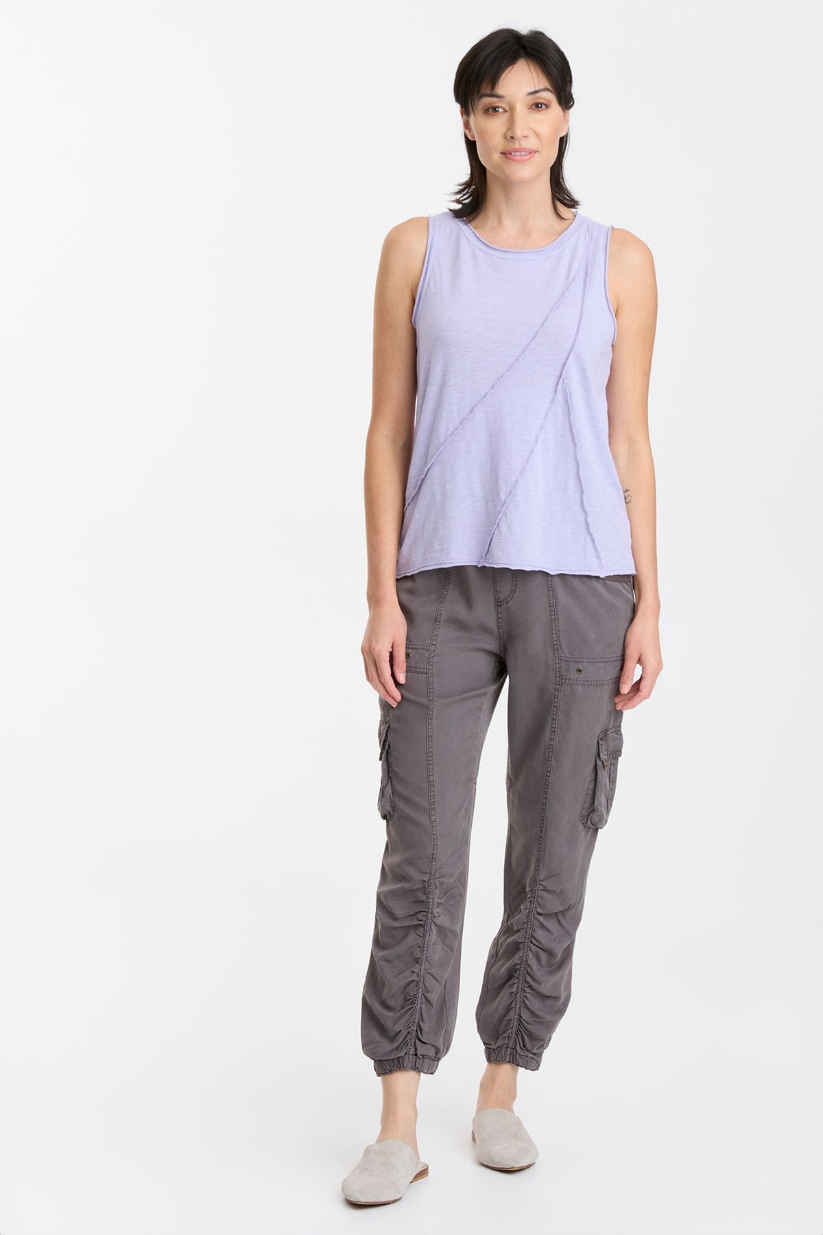 Lavender Tank Top for Women - Floral Print Summer Blouse - Casual & Comfortable Sleeveless Shirt for Beach, Travel, and Everyday Wear