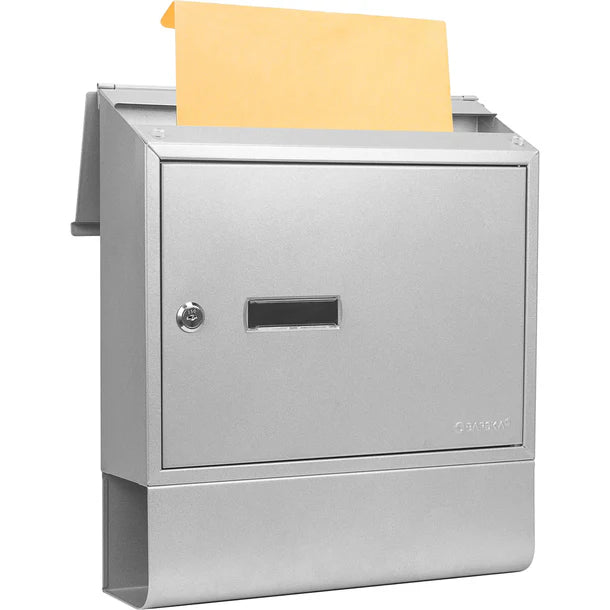 Barska CB13698 Contemporary Wall Mount Mailbox with Newspaper Holder - Durable Outdoor Mailbox for Home, Office & Apartment - Perfect for Mail and Newspaper Delivery