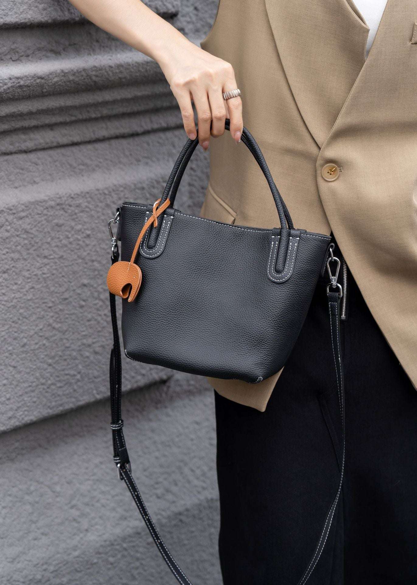 Mini Leather Bucket Bag for Women - Stylish Crossbody Purse with Adjustable Strap - Perfect for Travel, Shopping & Everyday Use