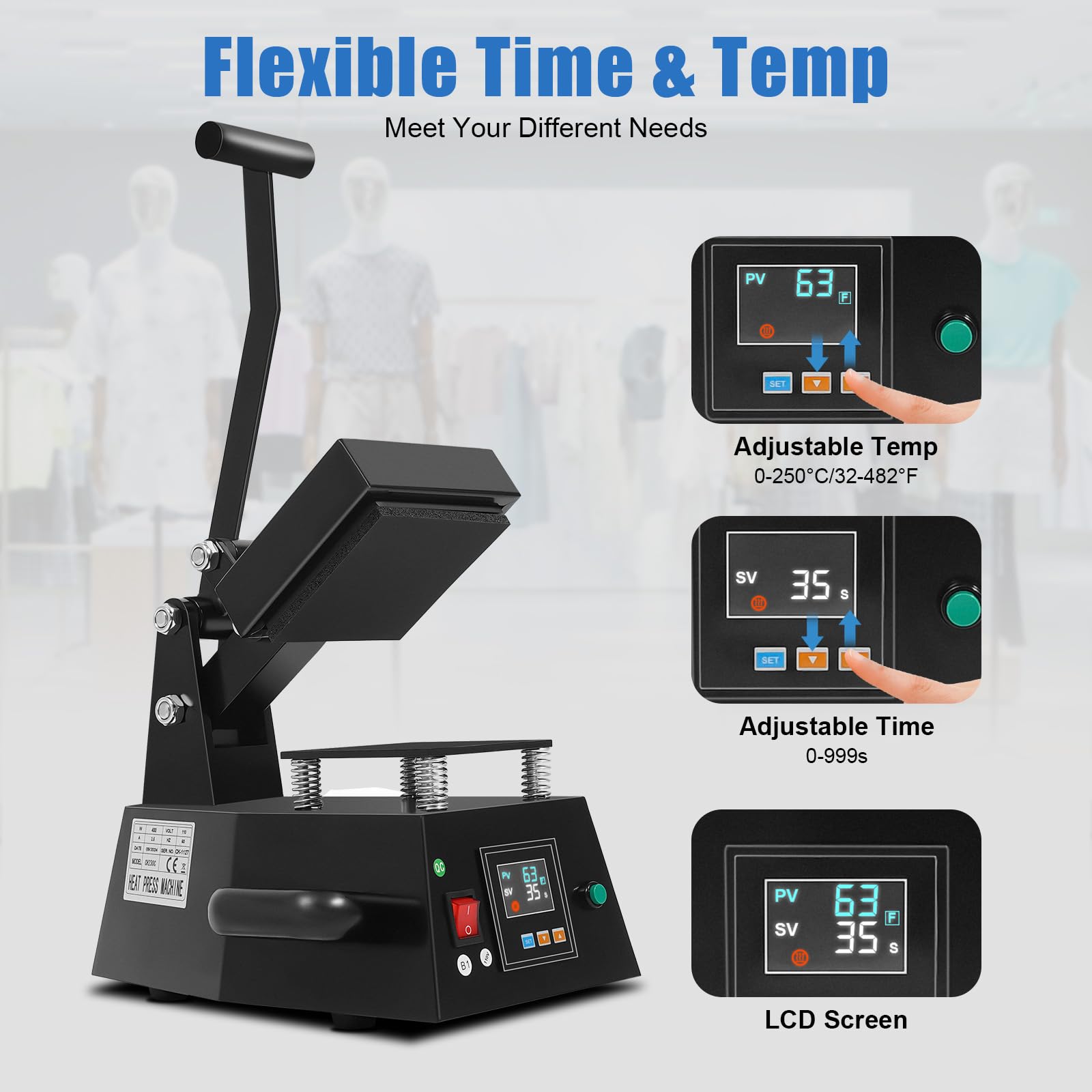 600W Digital Heat Press Machine 110V for Sublimation Transfer - DIY Custom Mugs, T-Shirts, Labels & Stickers - Perfect for Home Crafting, Small Business & Personalized Gifts