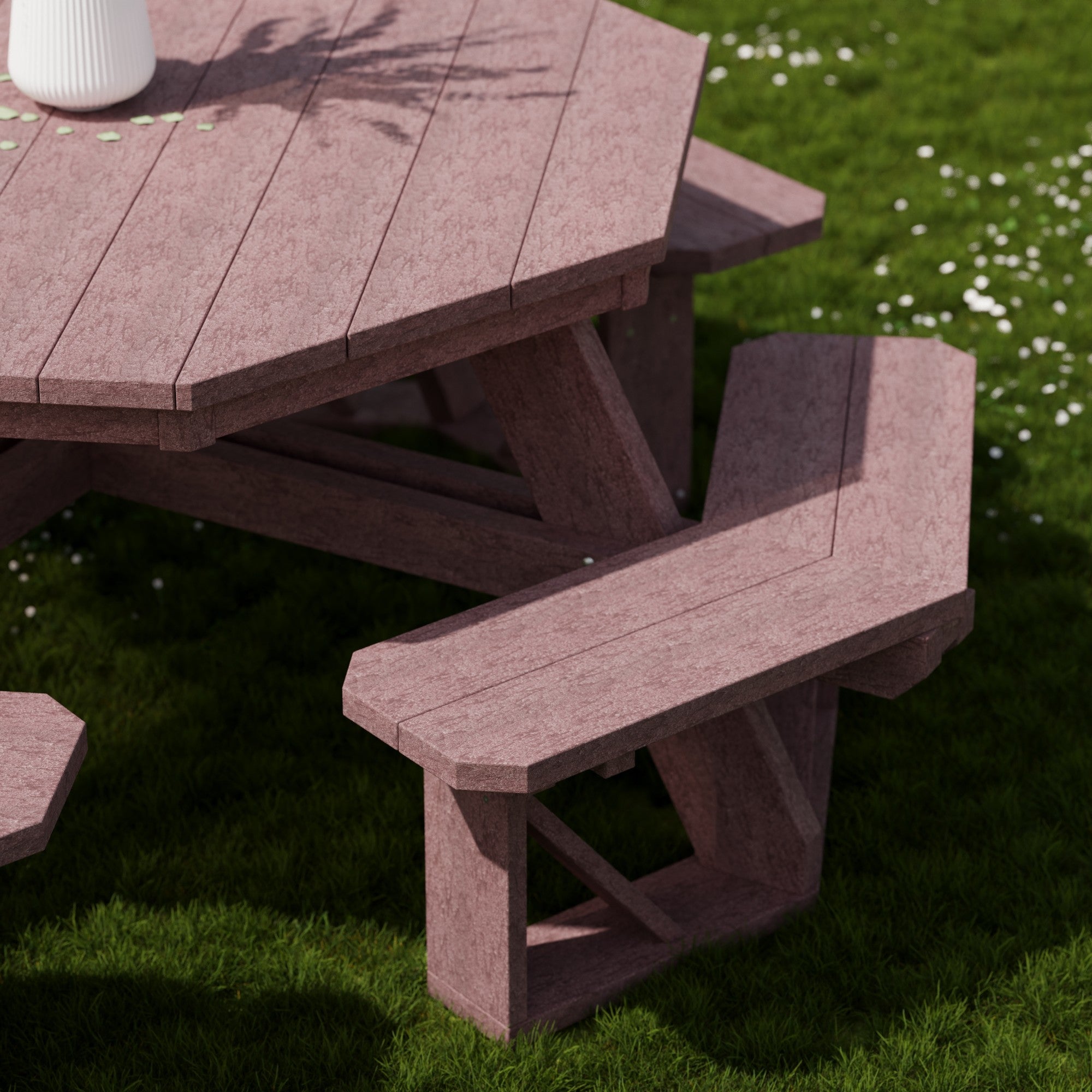 Heritage Octagon Picnic Table - 8-Person Outdoor Dining Set for Backyard, Patio, Garden, Park & Camping - Durable All-Weather Wooden Picnic Bench