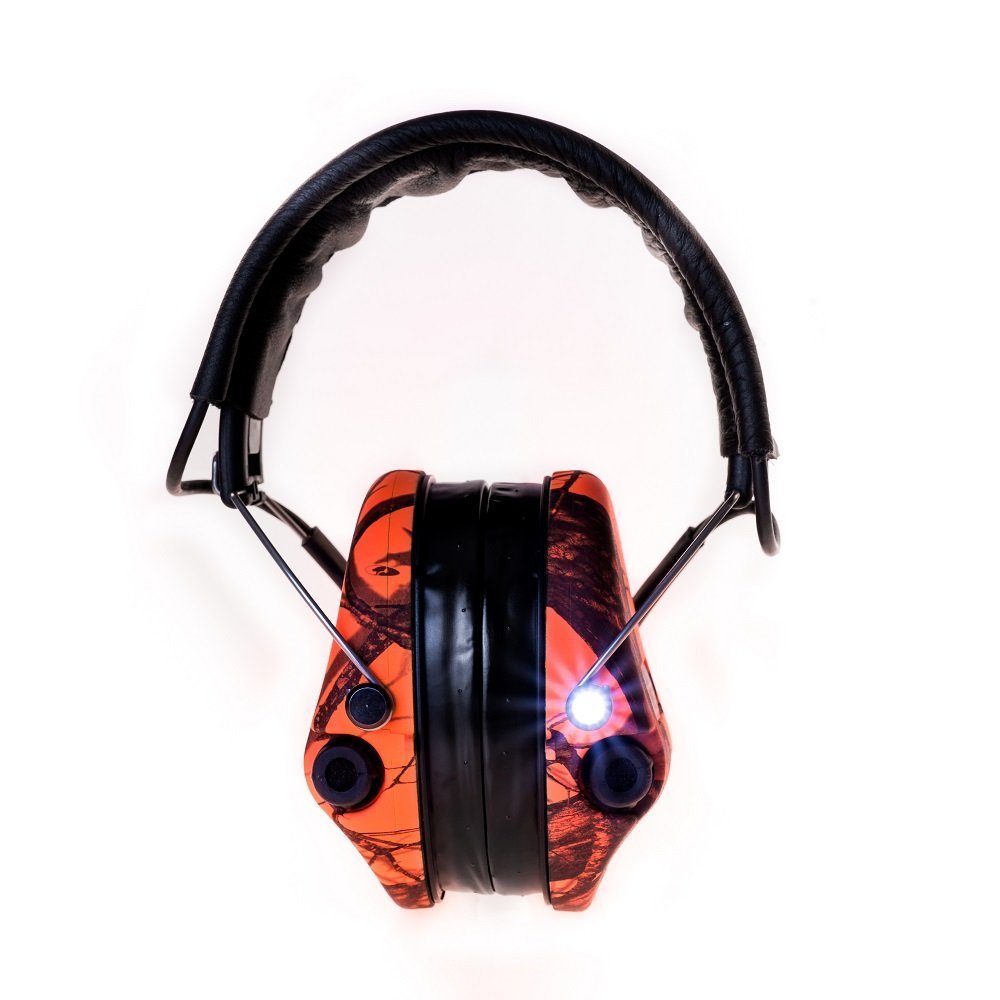 Sordin Supreme Pro-X Blaze LED Headphones with Leather Headband & Gel Earseals - Premium Hearing Protection for Shooting, Hunting & Outdoor Activities