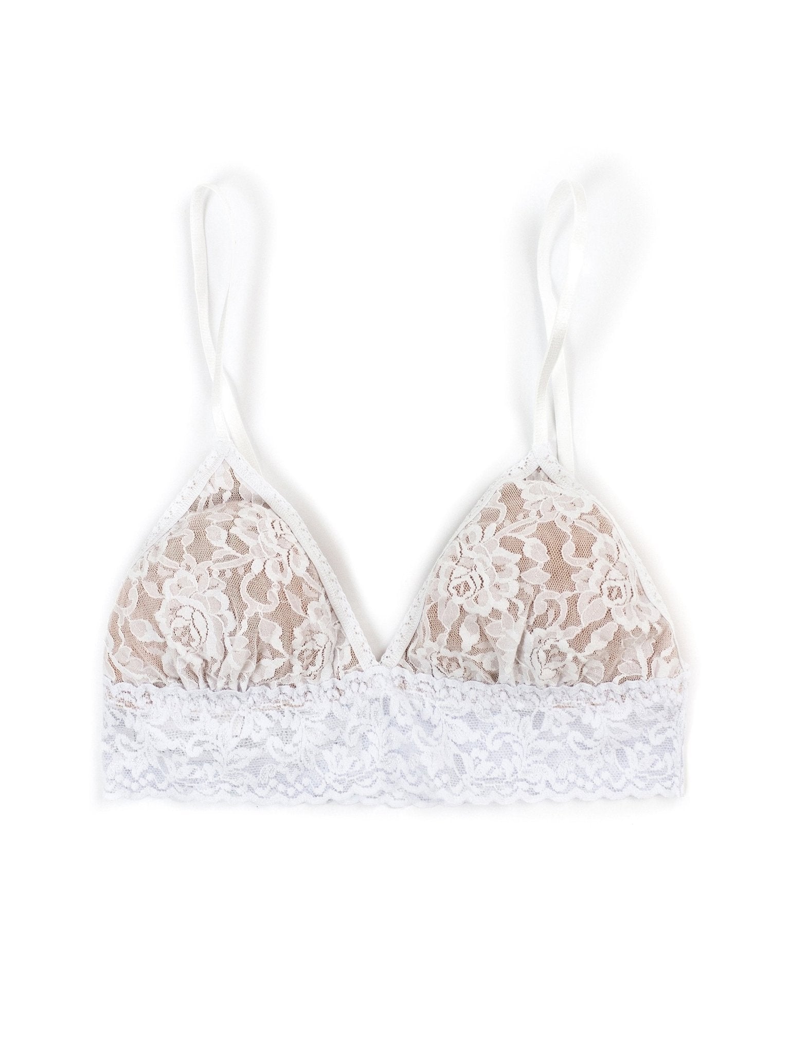 Signature Lace® Padded Triangle Bralette - Comfortable Wireless Bra for Women, Soft Stretchy Fabric, Light Support - Perfect for Yoga, Lounge & Everyday Wear