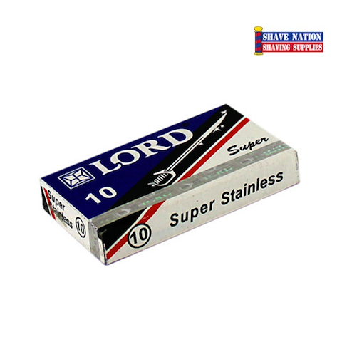 Lord Super Stainless Double Edge Safety Razor Blades - 10 Pack (10 Count) | Ultra Sharp & Smooth Shaving for Men | Perfect for Travel, Home & Barber Shop Use
