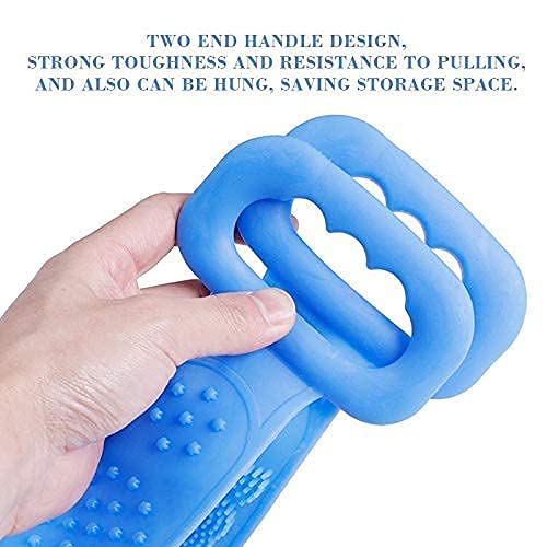 WROLY Silicone Body Scrubber Belt - Double Sided Exfoliating Shower Scrubber for Deep Cleansing, Replaces Bath Towel - Perfect for Spa, Home & Gym Use