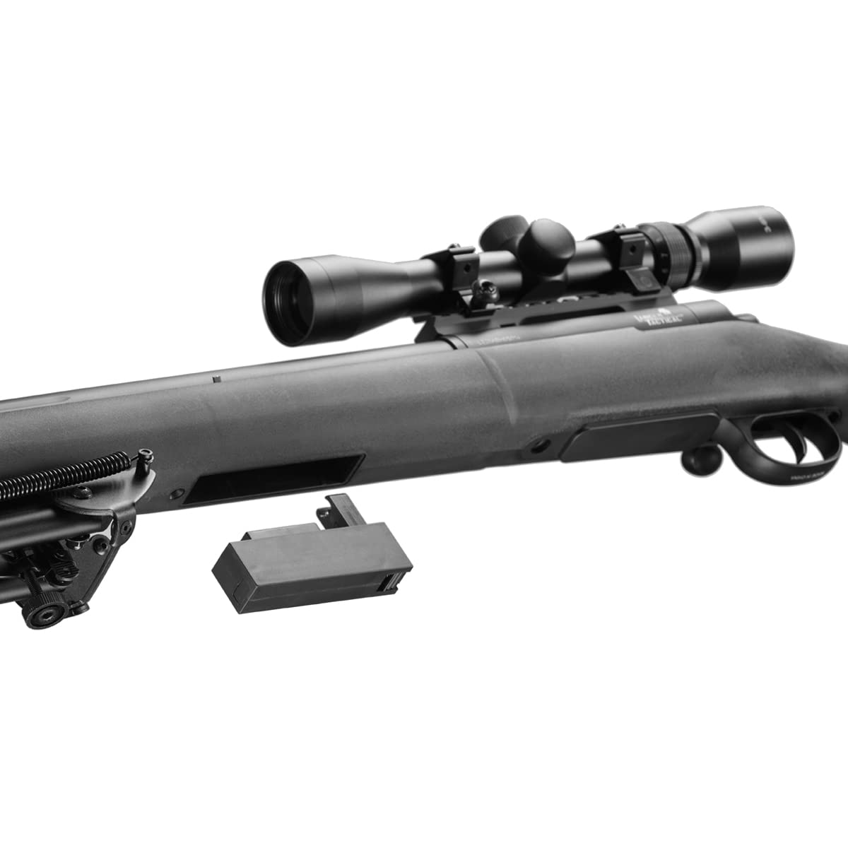 Lancer Tactical M24 Bolt Action Spring Powered Sniper Airsoft Rifle - 500 FPS High Velocity, Threaded Barrel, Black - Perfect for Outdoor Airsoft Battles, Target Practice & Tactical Training