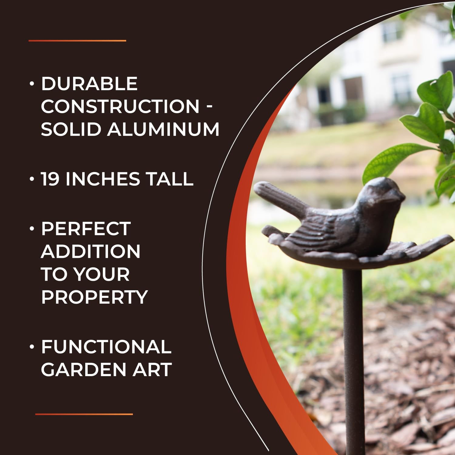 5-Pack Heavy Duty Solid Aluminum Garden Hose Guides - 19 Inch Tall Decorative Hose Stakes for Flower Beds, Plants & Landscaping - Perfect Yard Accessory to Protect Your Garden & Organize Hoses