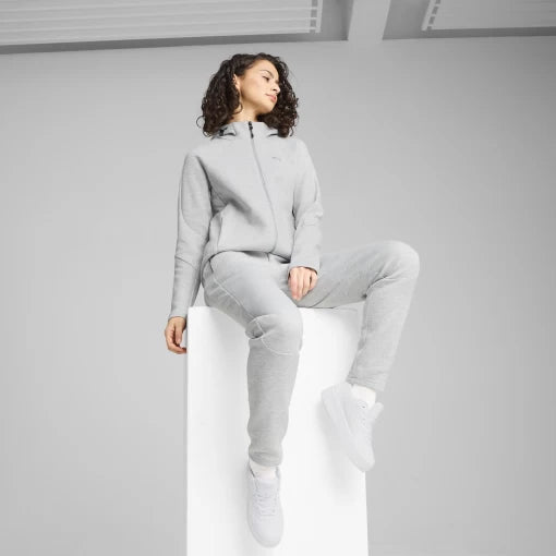 PUMA Women's Evostripe Full Zip Grey Jacket - Lightweight Running Hoodie for Outdoor Sports & Casual Wear