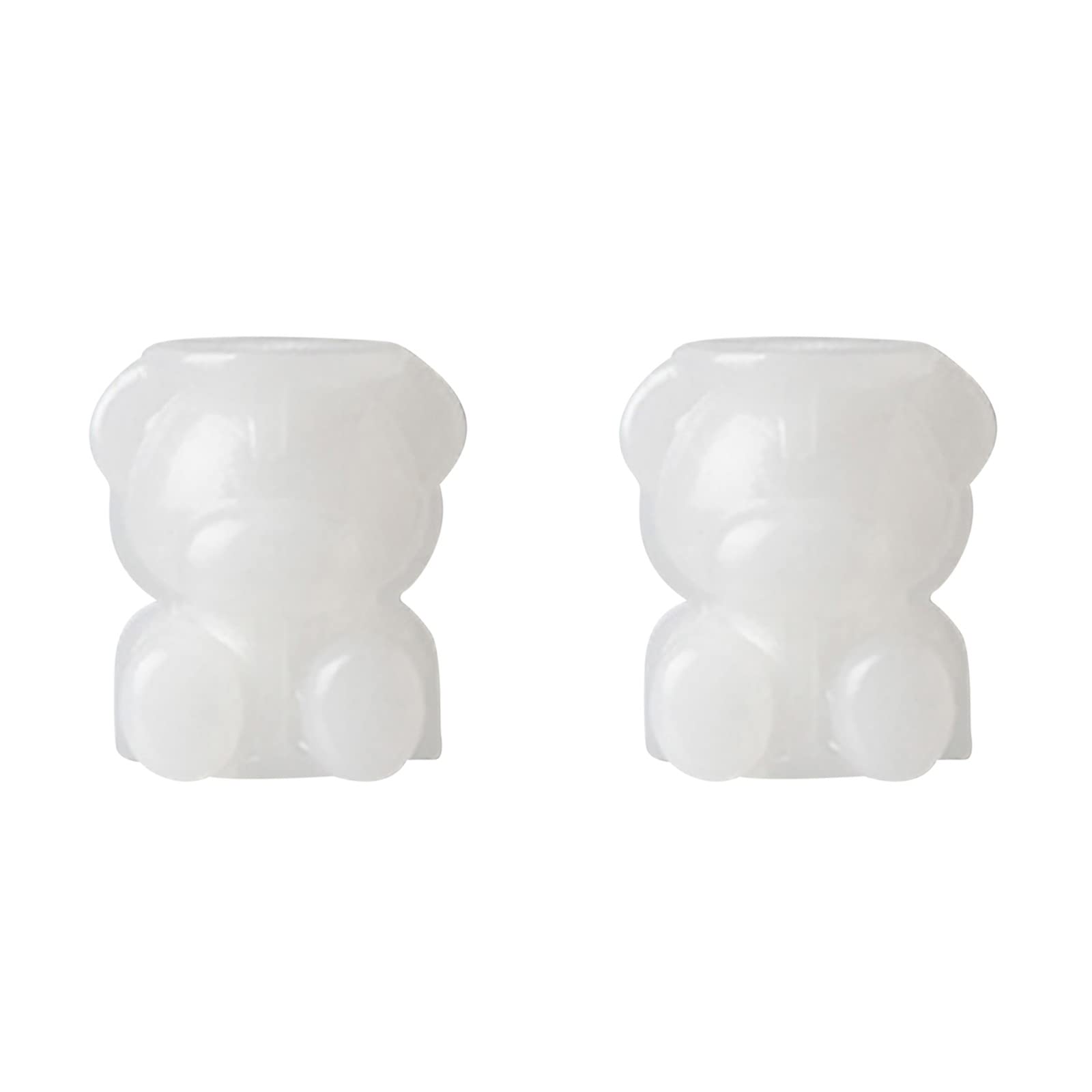 Zrayuler Home 2-Piece Silicone Ice Cube Tray Set - Bear Shaped Ice Molds for Coffee, Cocktails & Drinks - BPA Free Red Ice Box for Parties, Home & Office Use