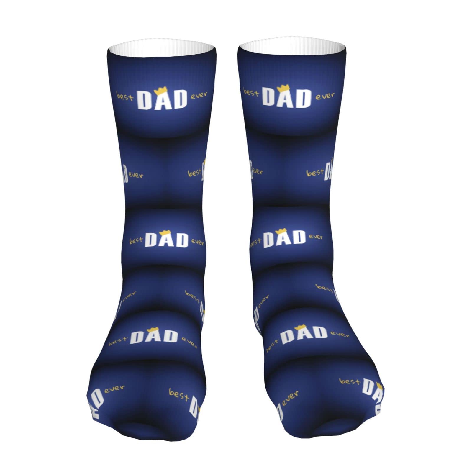Happy Father's Day Printed Casual Socks - Novelty Fashion Crew Socks for Men & Women - Perfect Gift for Dad, Birthday, Christmas & Everyday Wear
