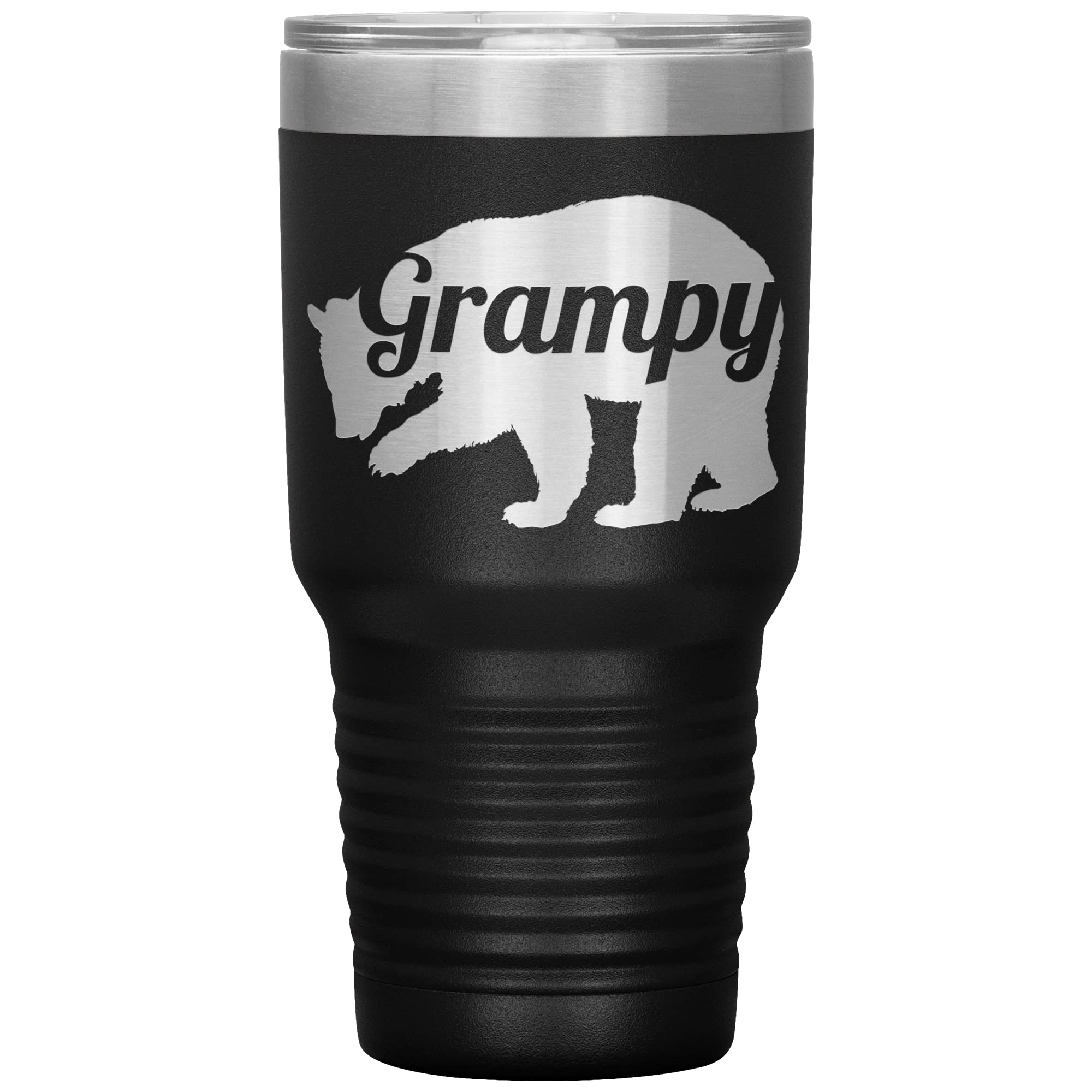 Grampy Bear Tumbler 30oz - Engraved Stainless Steel Insulated Cup for Grandpa - Keeps Drinks Hot/Cold 24 Hours - Perfect Father's Day Gift, Birthday Present & Retirement Gift for Dad, Grandfather - Ideal for Coffee, Tea, Water & Outdoor Activities
