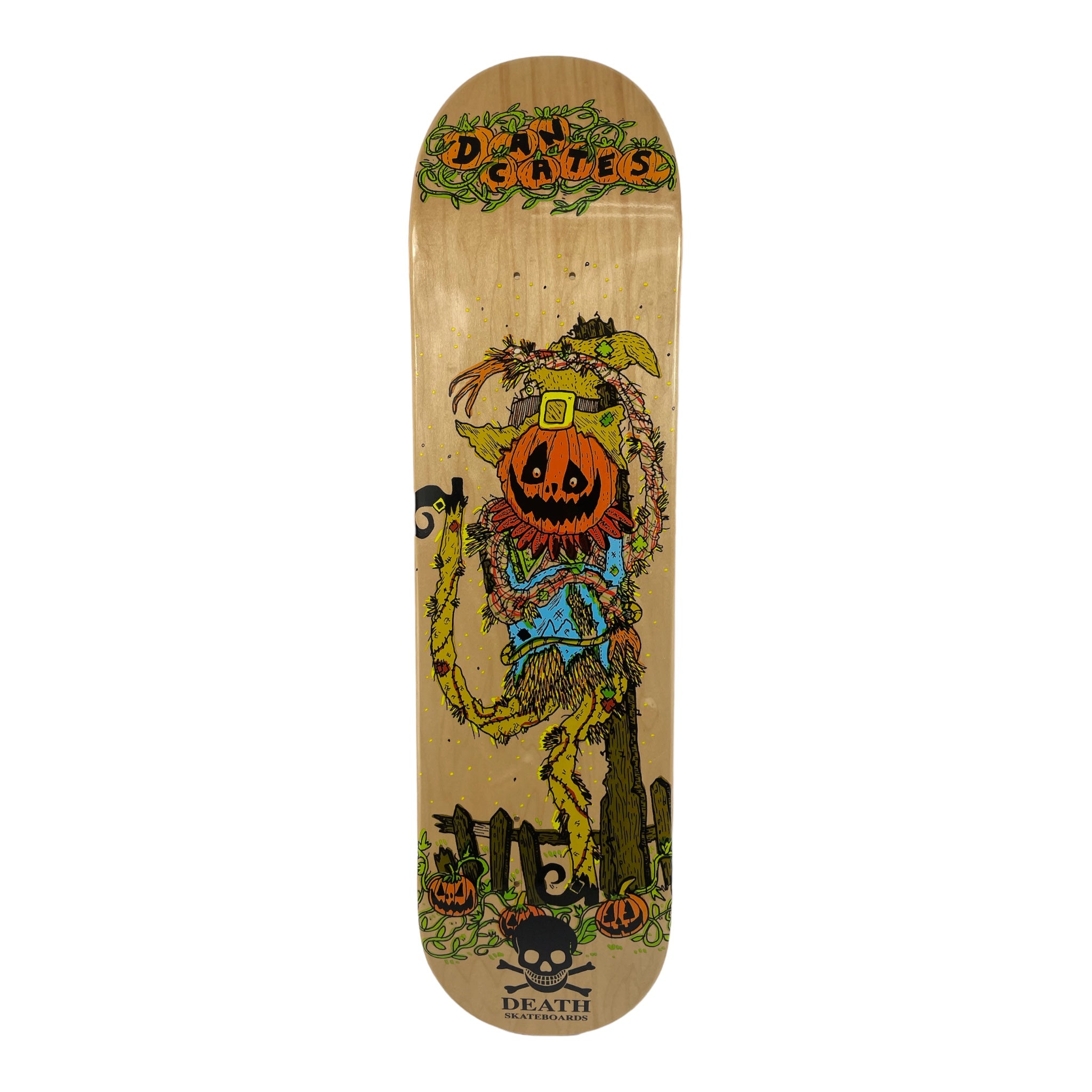 Dan Cates Pro Deck Pumpkin Death Skateboard - High Performance Skateboard Deck for Street & Vert Skating - Choose Your Size (7.5-8.5) - Perfect for Skaters & Collectors