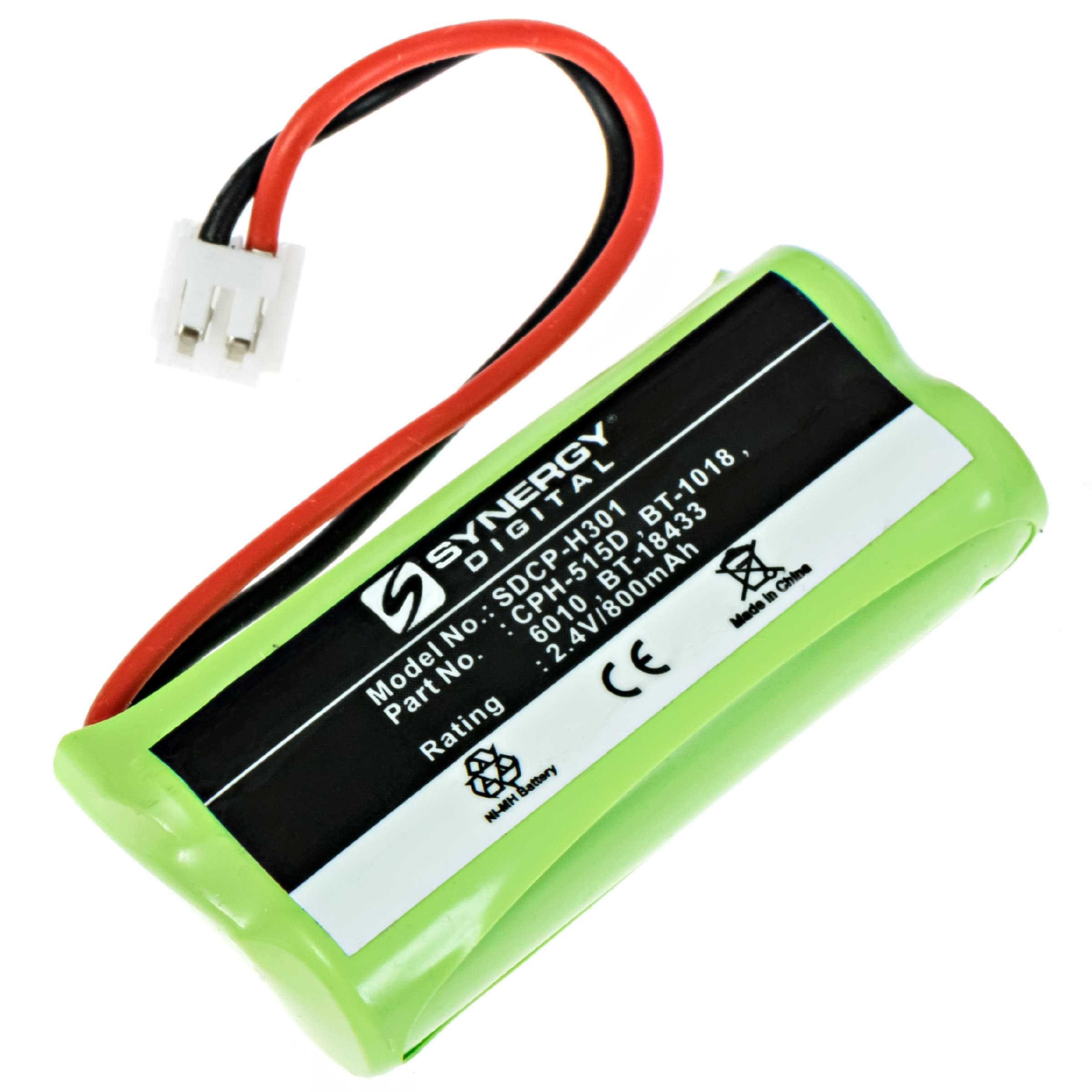 Synergy Digital Replacement Battery for RCA 2131-1BKGA Cordless Phone - 2.4V 800mAh Ni-MH High Capacity Rechargeable Battery - Perfect for Home & Office Cordless Phones